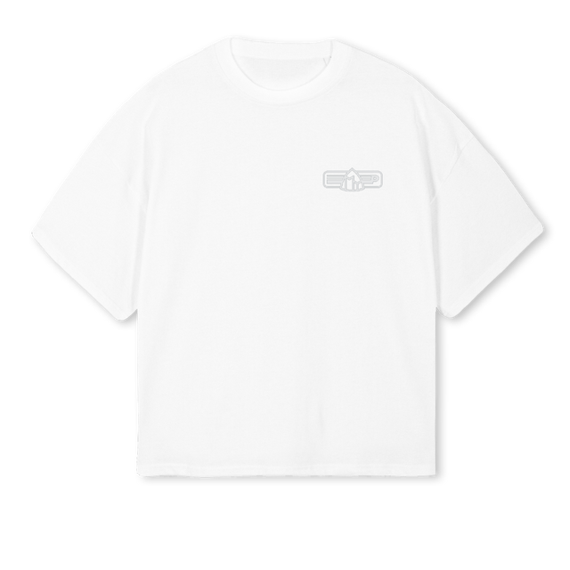 OPANDLOQUE White Oversized Boxy Tee.