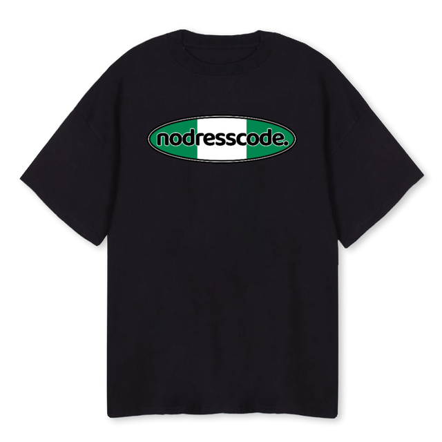 NIGERIA SECOND Black Oversized Tee.