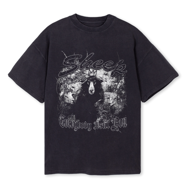 SHEEPHERD Vintage Black Oversized Tee.
