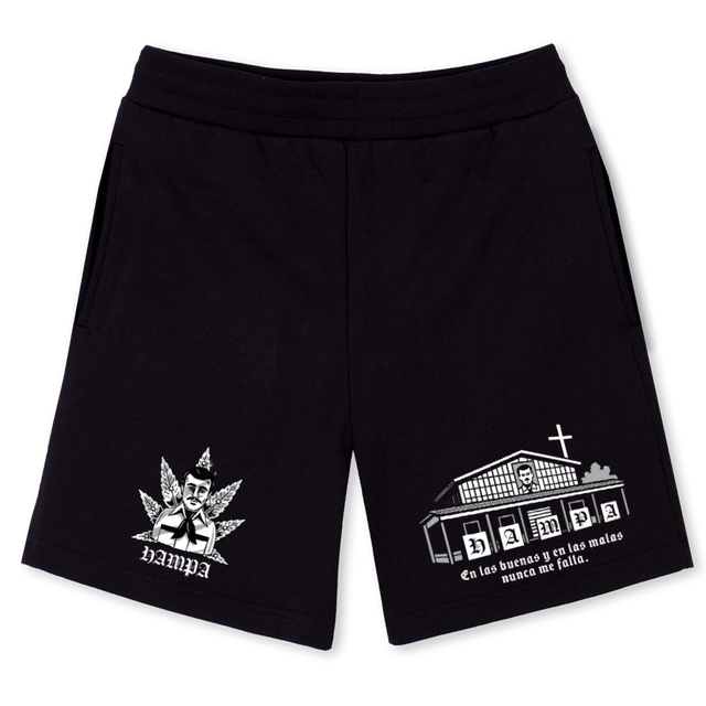 MALVHAMPA Black Relaxed Sweatshorts.