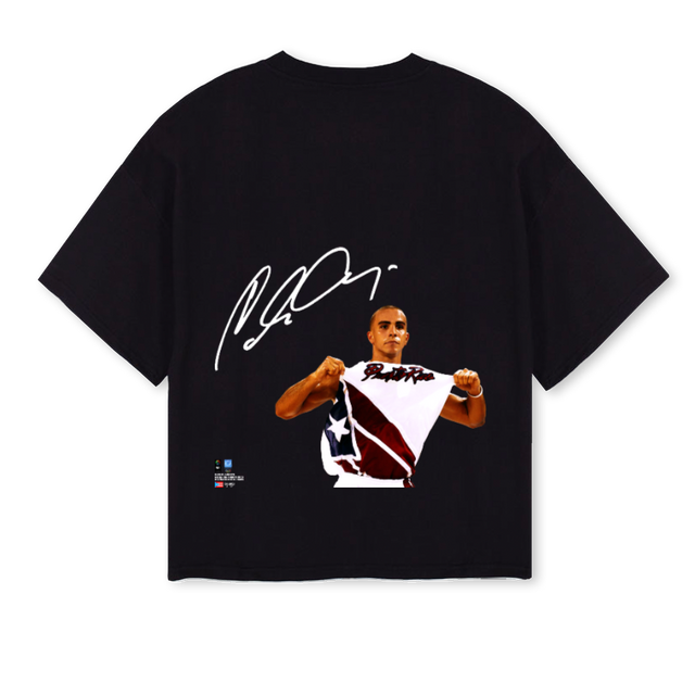 CARLITOS Black Oversized Boxy Tee.