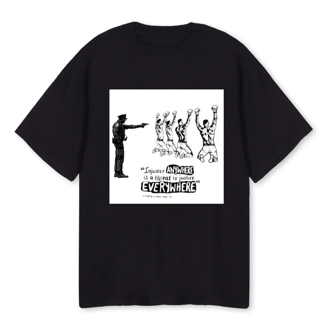 JUSTICE Black Oversized Tee.
