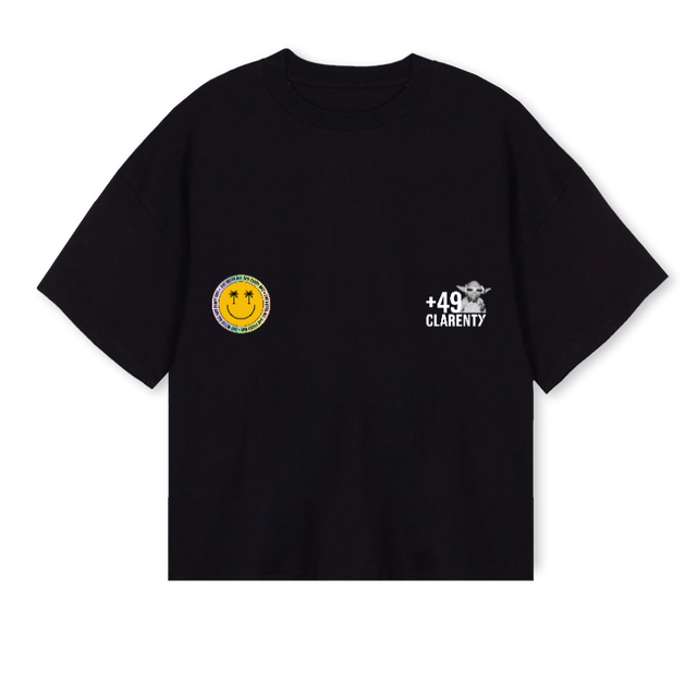 SUMMERTFBLKTEE Black Oversized Boxy Tee.