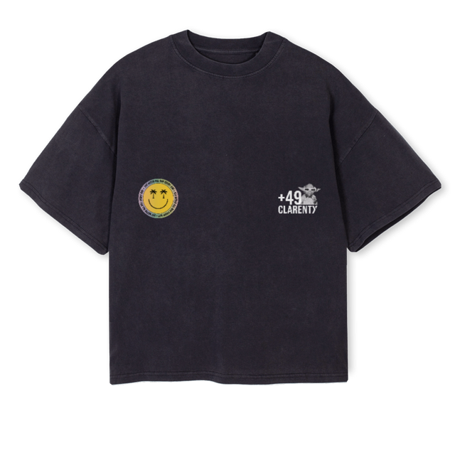 SUMMERTFBLKK Vintage Black Oversized Boxy Tee.