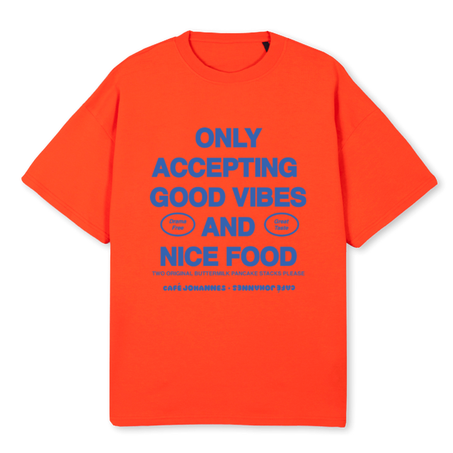JOHANNES JULY Hot Orange Oversized Tee.