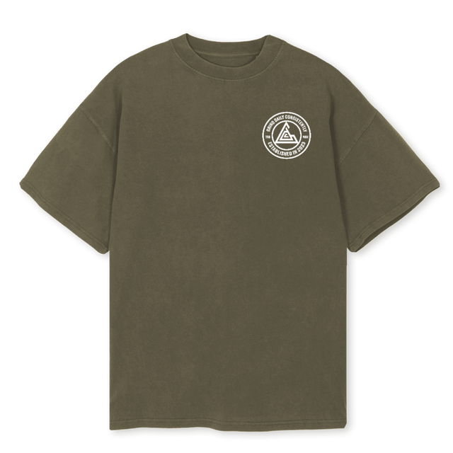 HSTLR Vintage Olive Oversized Tee.
