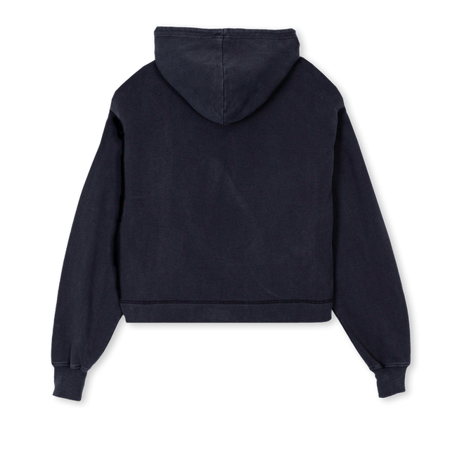 GRLSCLUB Vintage Black Cropped Hoodie.