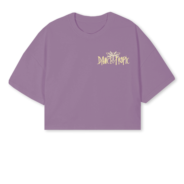 UNICROP Purple Cropped Oversized Tee.