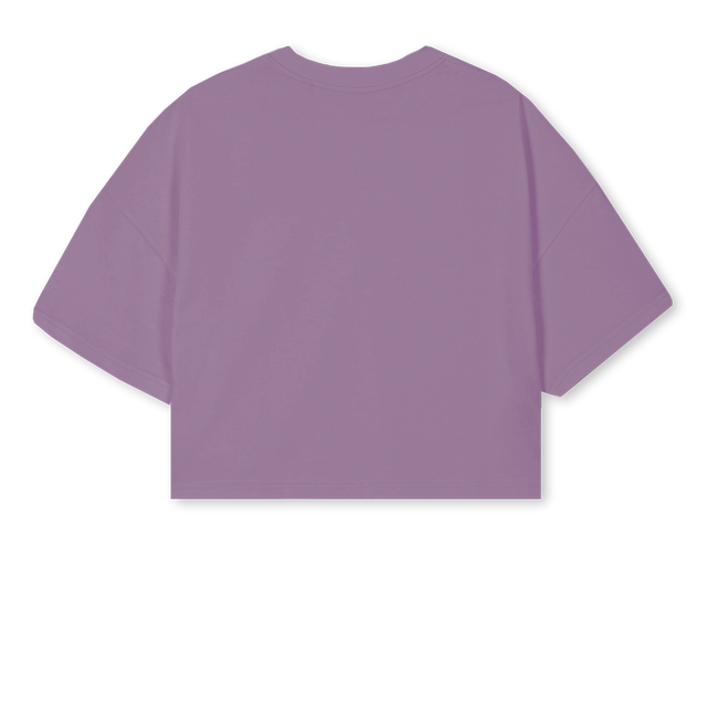 UNICROP Purple Cropped Oversized Tee.