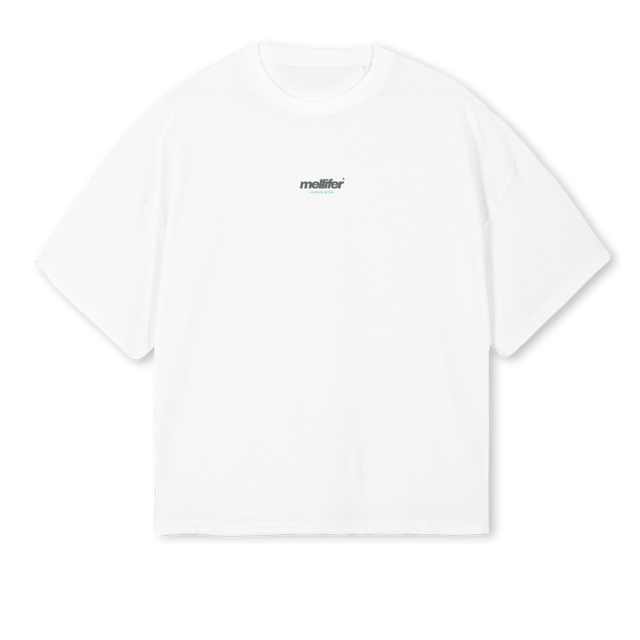 GENESYSTRES White Oversized Boxy Tee.