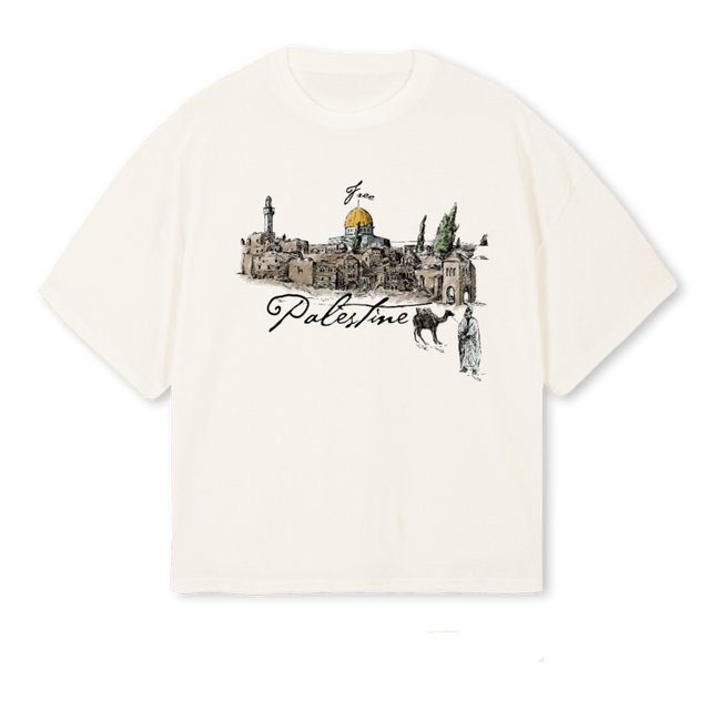 DOMEWHITE Vintage White Oversized Boxy Tee.