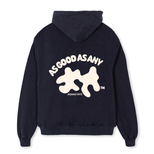 AGAAPUZZLE Vintage Black Oversized Hoodie.