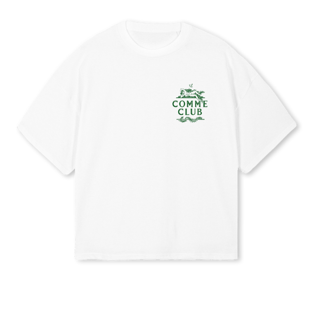 DUMBOPARKGREEN White Oversized Boxy Tee.