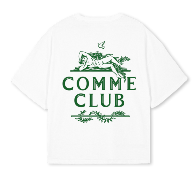 DUMBOPARKGREEN White Oversized Boxy Tee.