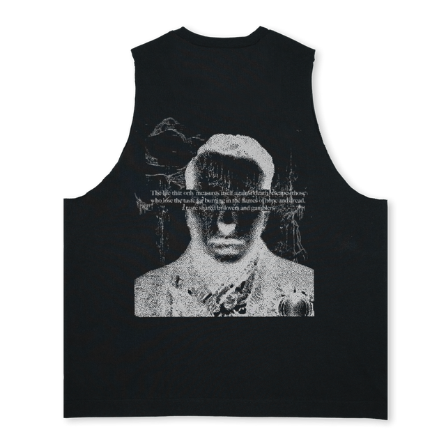 BATAILLE INV VEST Deep Black Oversized Vest.