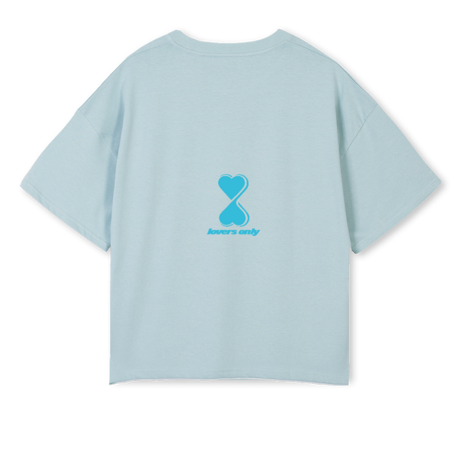 AZUL CLARITO Cold Blue Oversized Boxy Tee.