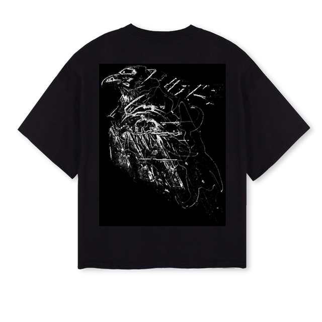GARUDA Black Oversized Boxy Tee.