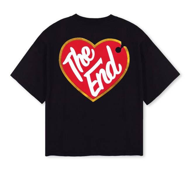 ENDVERSIONONE Black Oversized Boxy Tee.