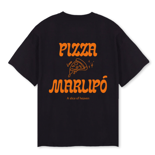 PIZZA Black Oversized Tee.