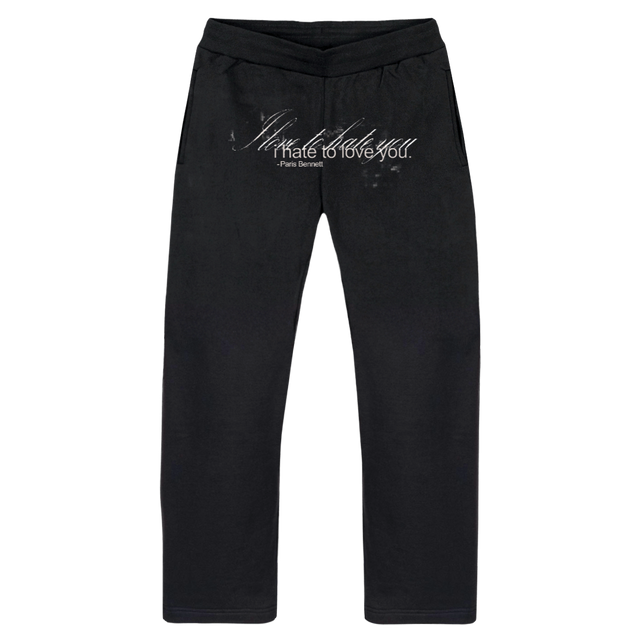 LVE HTE INV Vintage Black Straight-Leg Relaxed Sweatpants.