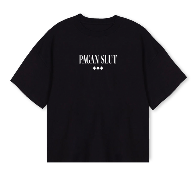 PAGANSLUT REGULAR Black Oversized Boxy Tee.