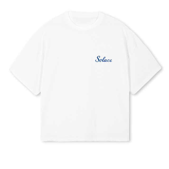 SOLACEPIATTOTEE White Oversized Boxy Tee.