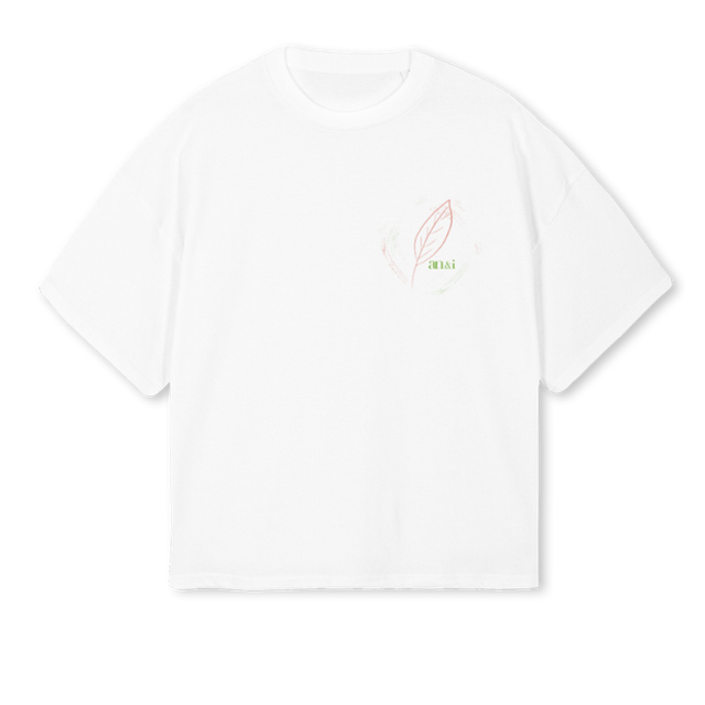 SMLEAF White Oversized Boxy Tee.