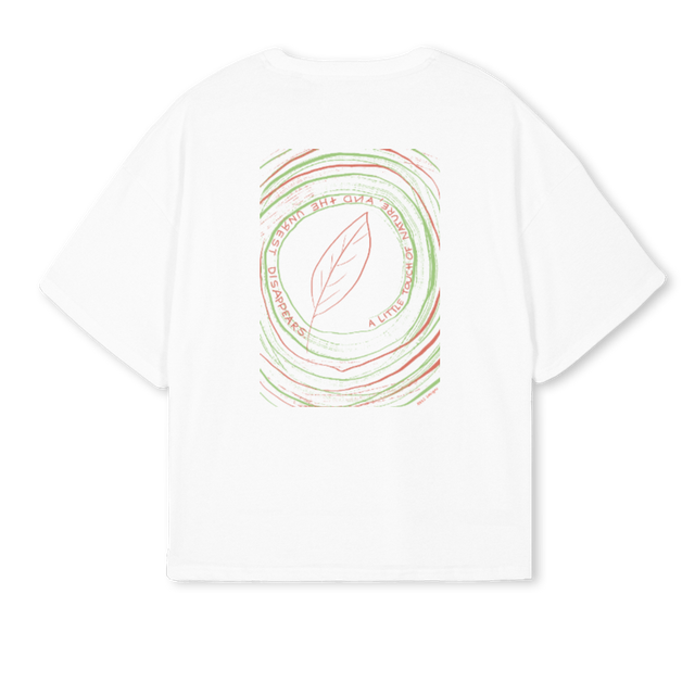 SMLEAF White Oversized Boxy Tee.