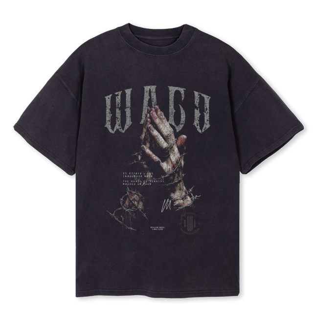 HANDS OF SINNERS Vintage Black Oversized Tee.