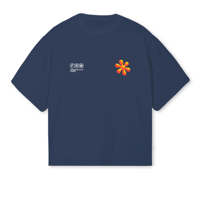 FR GRADIENT NVY Navy Blue Oversized Boxy Tee.