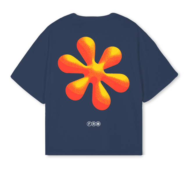 FR GRADIENT NVY Navy Blue Oversized Boxy Tee.