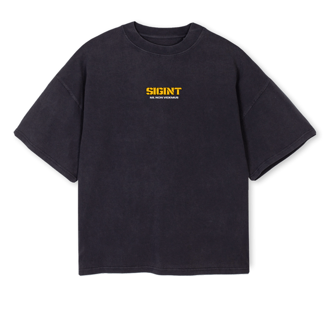 SIGINTSHIRTTWO Vintage Black Oversized Boxy Tee.