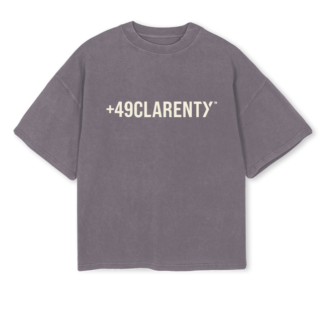 PLUSFNCLR Pigment Grey Oversized Boxy Tee.