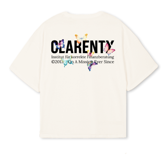 BUTTERFLYPLUSFN Vintage White Oversized Boxy Tee.