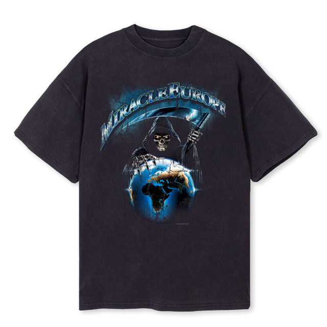 SAMPLEXTEN Vintage Black Oversized Tee.