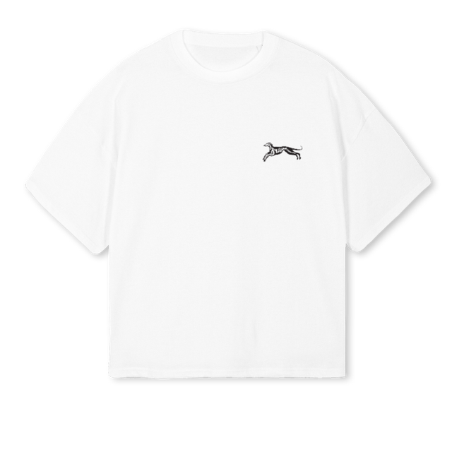 PPRINT DOG OS White Oversized Boxy Tee.