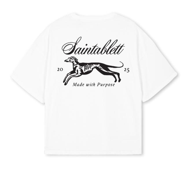 PPRINT DOG OS White Oversized Boxy Tee.
