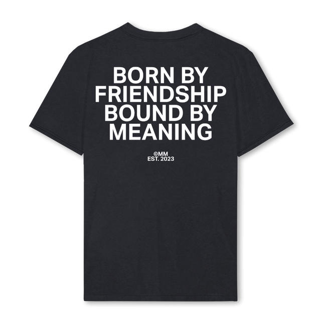 BORN BY FRIENDSHIP Vintage Black Regular Tee.