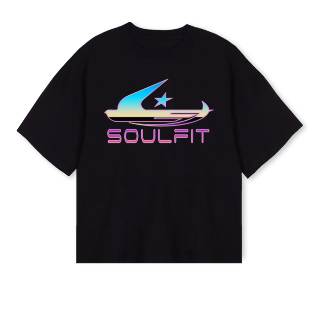 SOULDOVE_BOXY Black Oversized Boxy Tee.