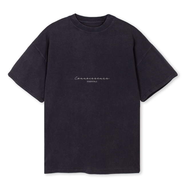 CONNSVINTAGESCRIPT Vintage Black Oversized Tee.