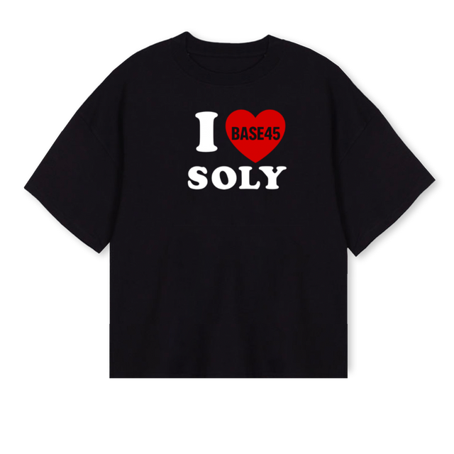SOLOTHURN Black Oversized Boxy Tee.