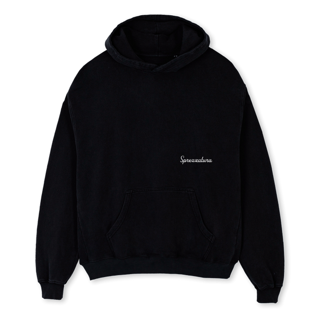 SPEZZBACKSTAR Black Oversized Hoodie.