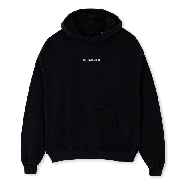 NOTHRON Black Oversized Hoodie.
