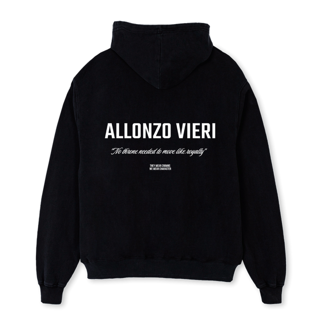 NOTHRON Black Oversized Hoodie.