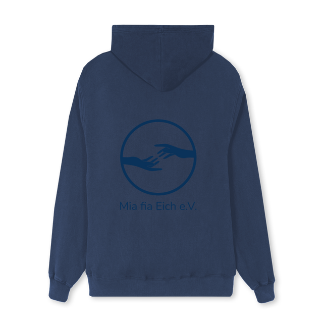 MIAHOODIEBLUEWHITE Navy Blue Regular Zipped Hoodie.