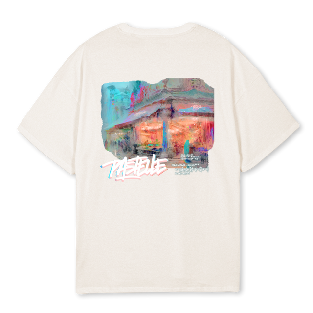 BLACKSCHOLES Vintage White Oversized Tee.