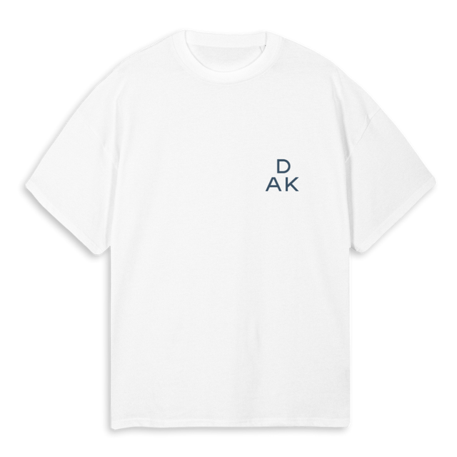 WHITEBASICBLUE White Oversized Tee.