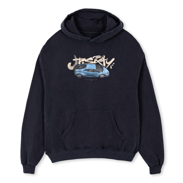 CHASINHOODIEONE Vintage Black Oversized Hoodie.