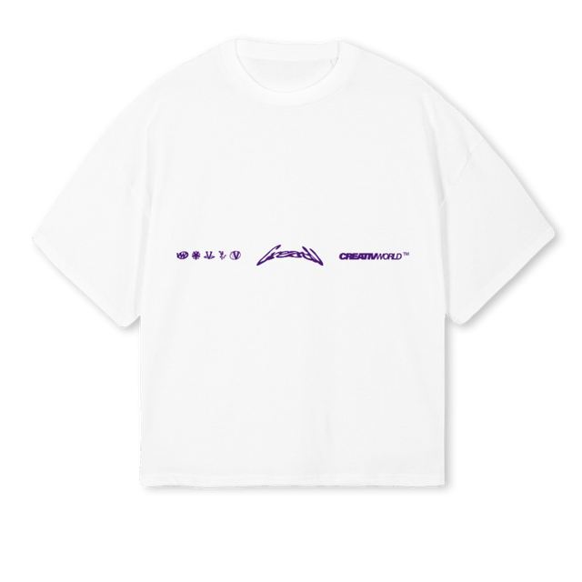CREATIVWORLD White Oversized Boxy Tee.