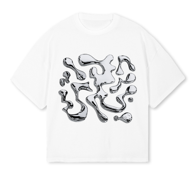CREATIVWHITE White Oversized Boxy Tee.